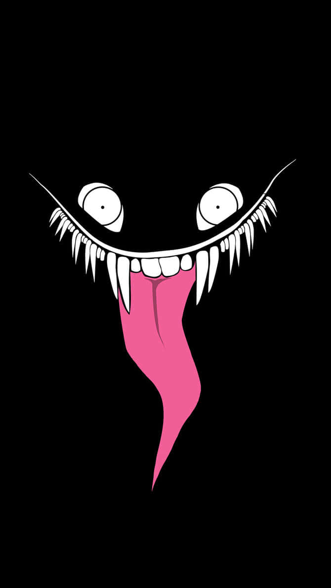 Edgy Pink Tongue Creepypasta Wallpaper