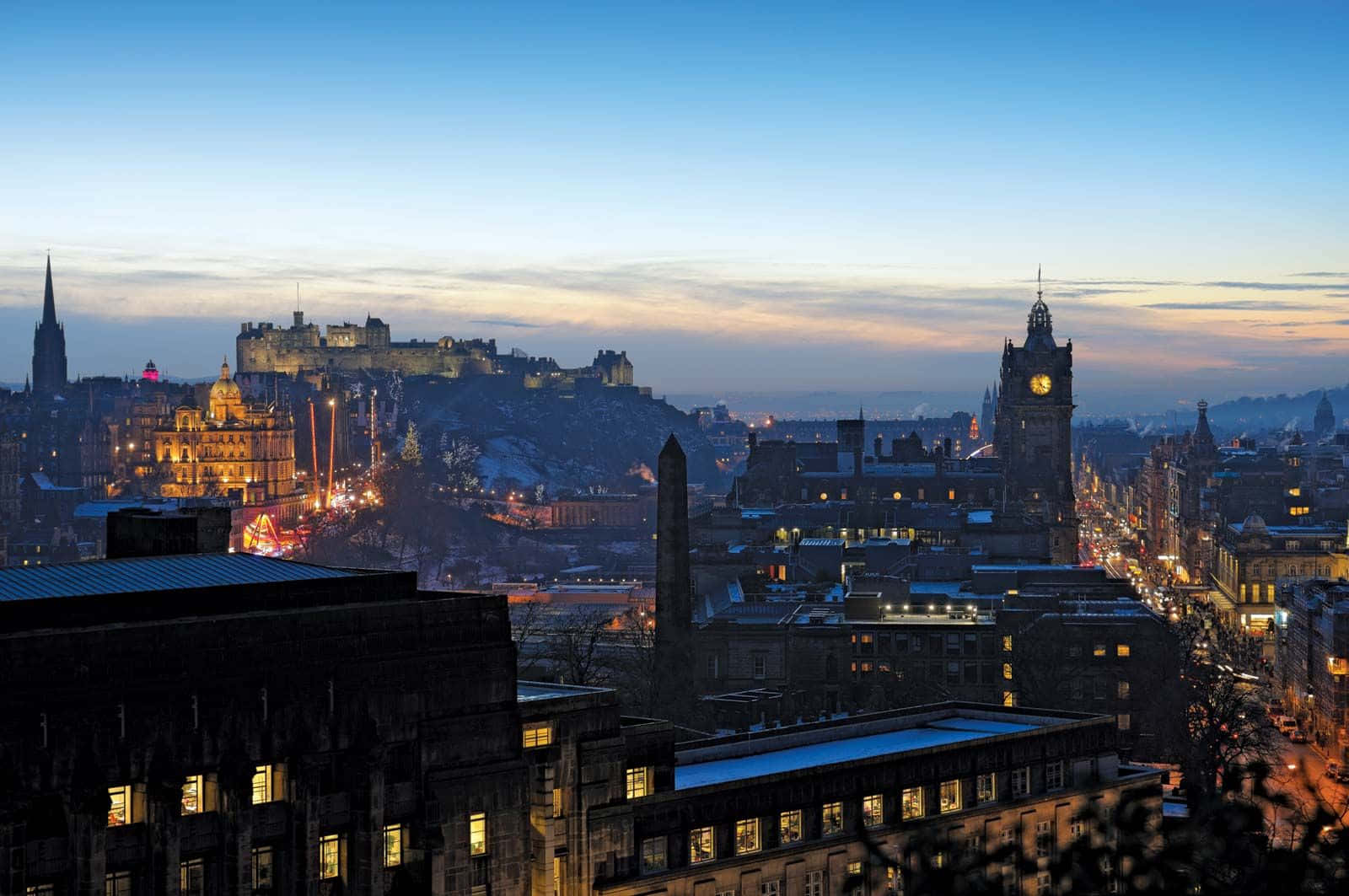 Edinburgh Skyline Dusk View Wallpaper