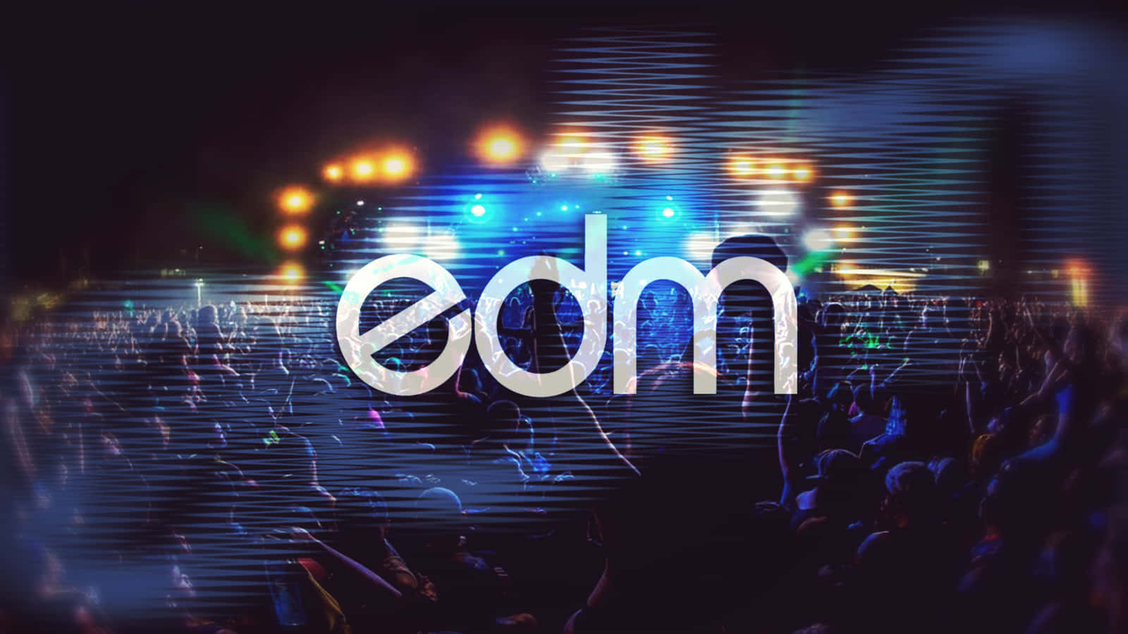 Edm Logo With A Crowd At A Concert Wallpaper