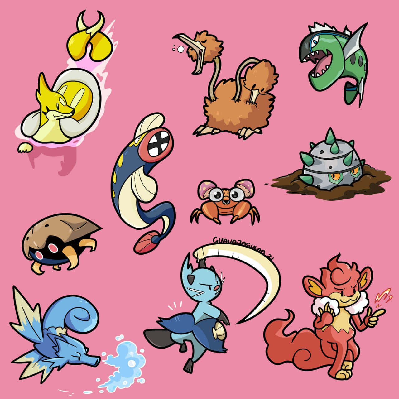 Eelektrik And Its Fellow Pokemons Wallpaper