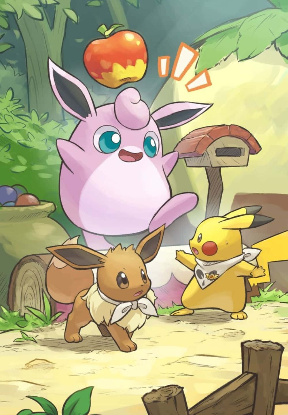 Eevee_ Pikachu_ Forest_ Adventure Wallpaper