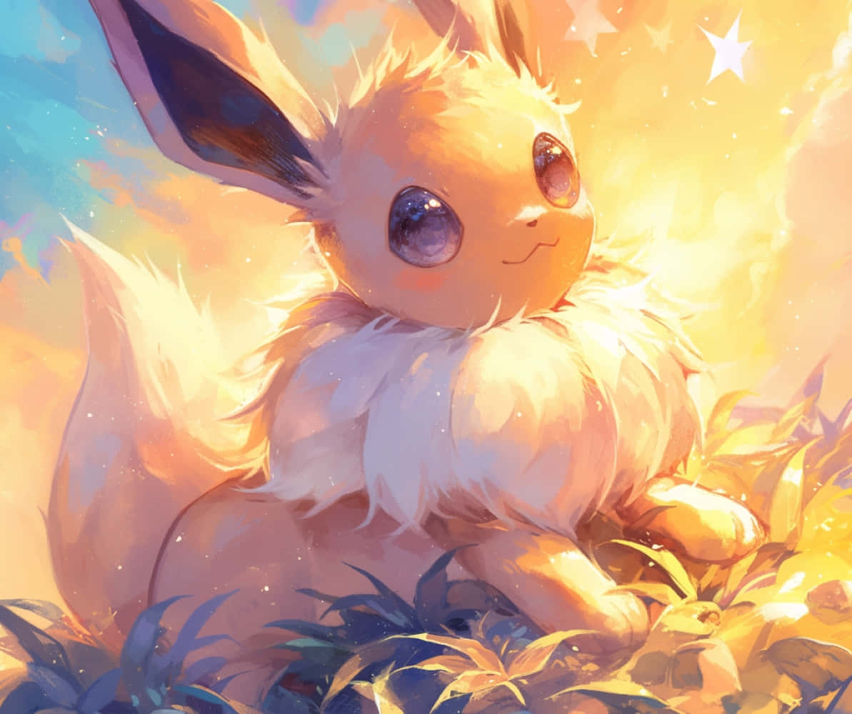 Eevee Sunlit Glance Pokemon Artwork Wallpaper