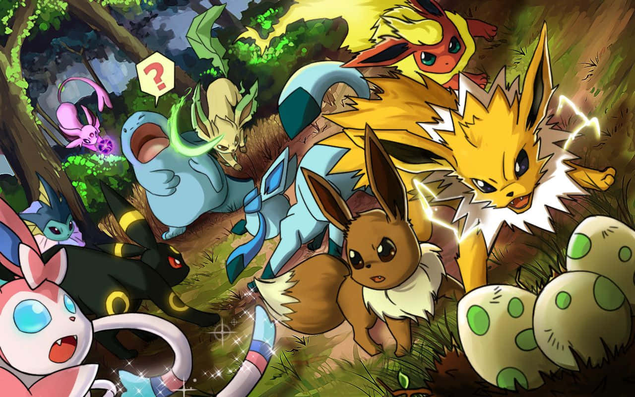 Eeveelutions Forest Art Wallpaper