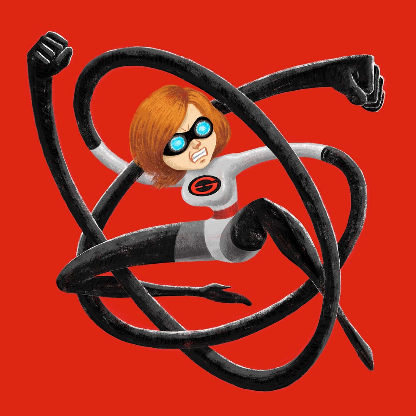 Elastigirl In Action Illustration Wallpaper