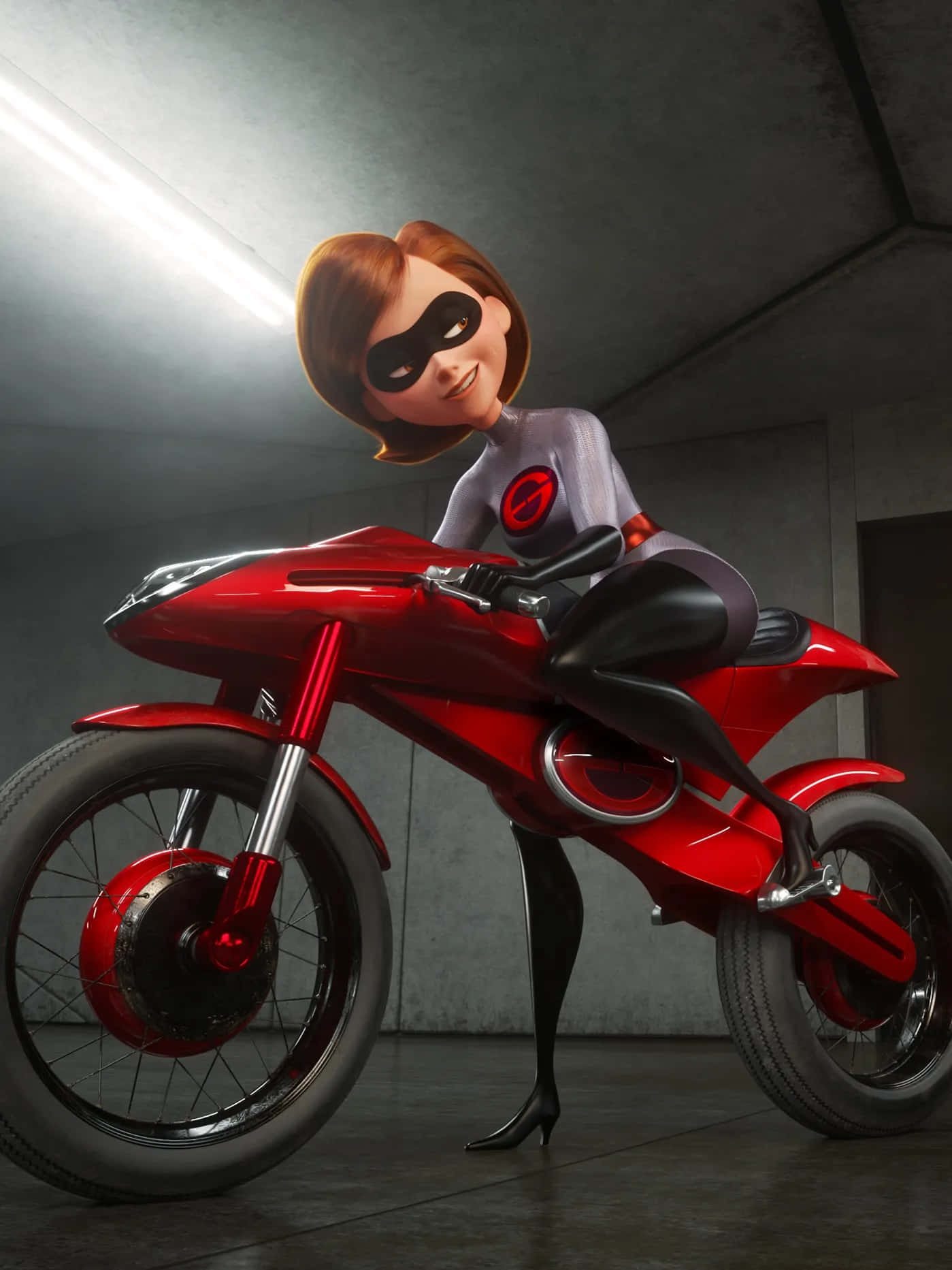 Elastigirl On Motorcycle Wallpaper