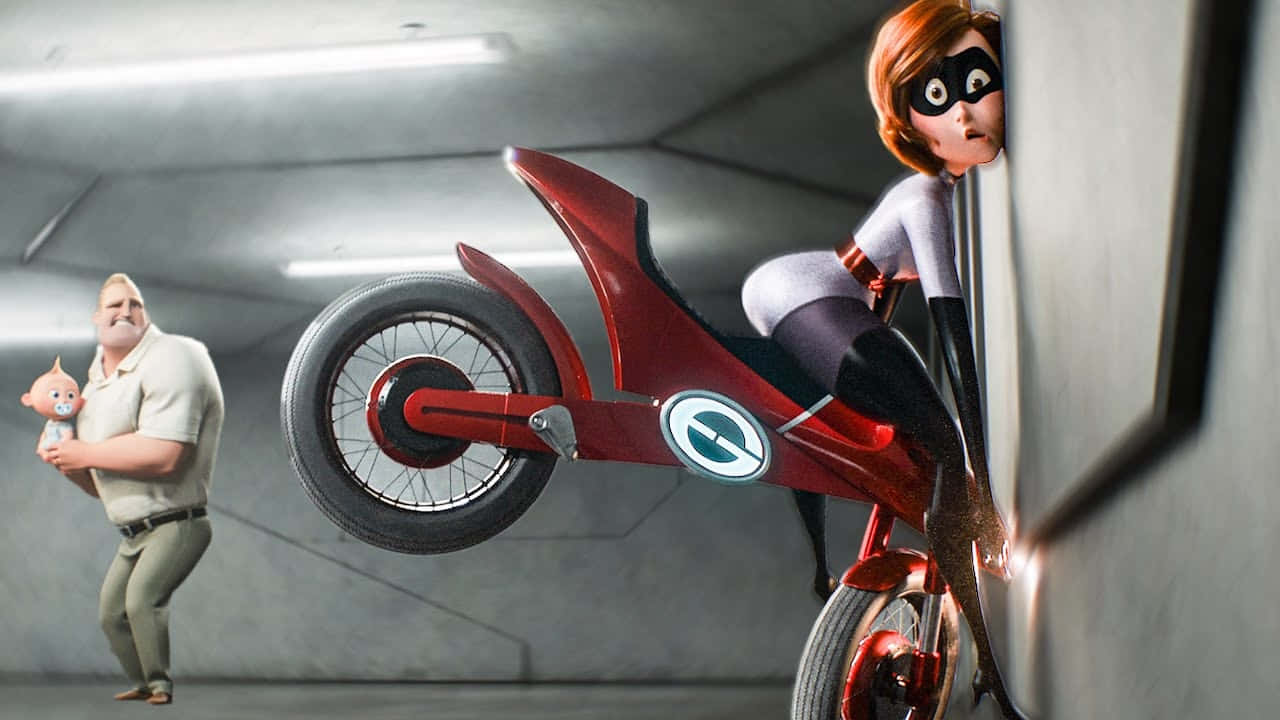 Elastigirland Mr Incrediblewith Jack Jack Wallpaper