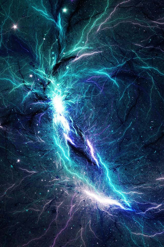 Electric Blue Lightning Abstract Artwork Wallpaper