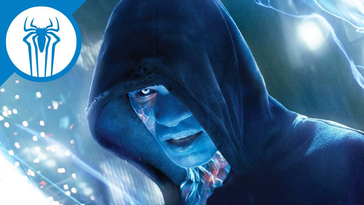 Electrified Villainin Blue Hoodie Wallpaper