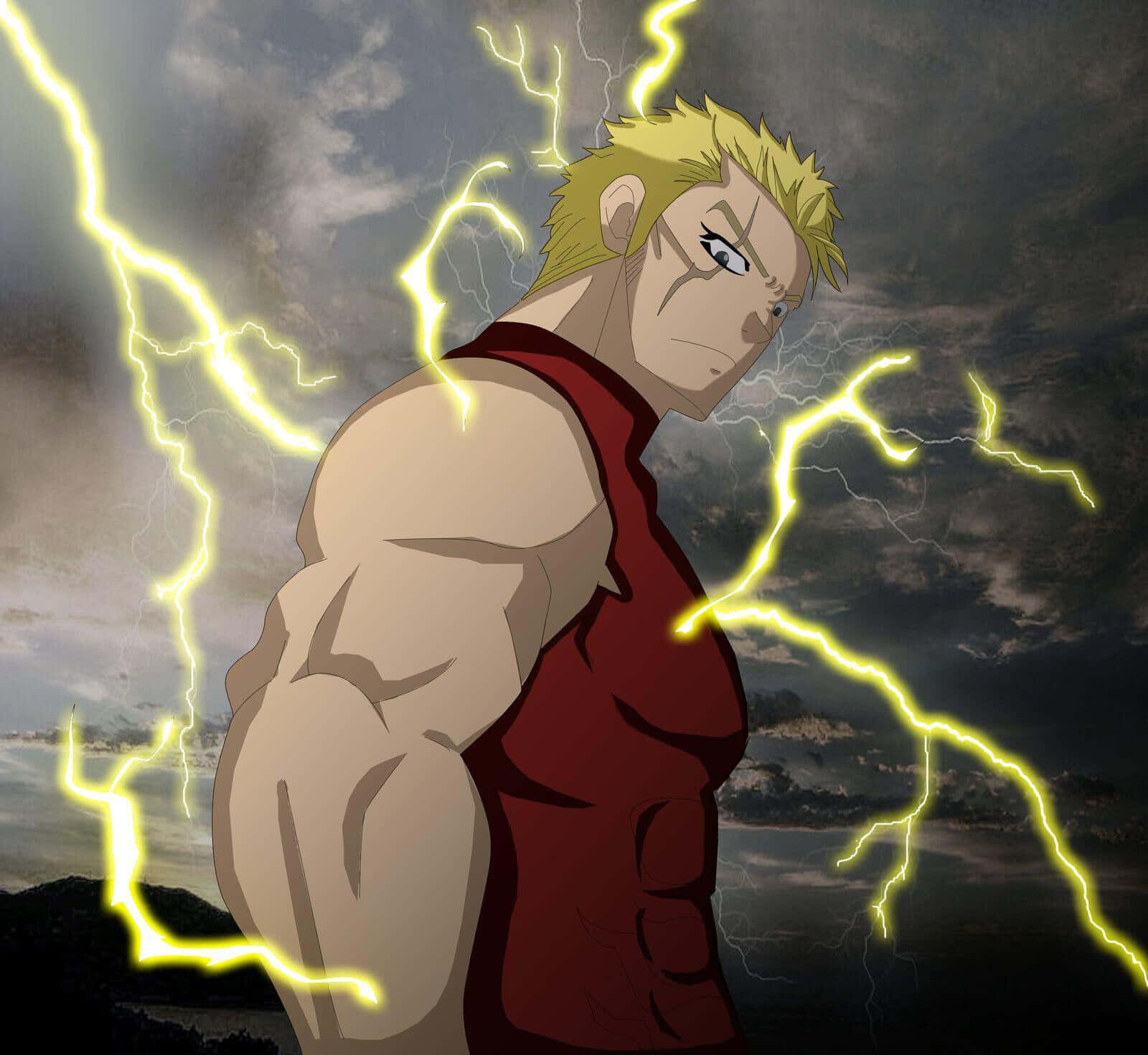 Electrifying Laxus Dreyar Unleashing Power Wallpaper