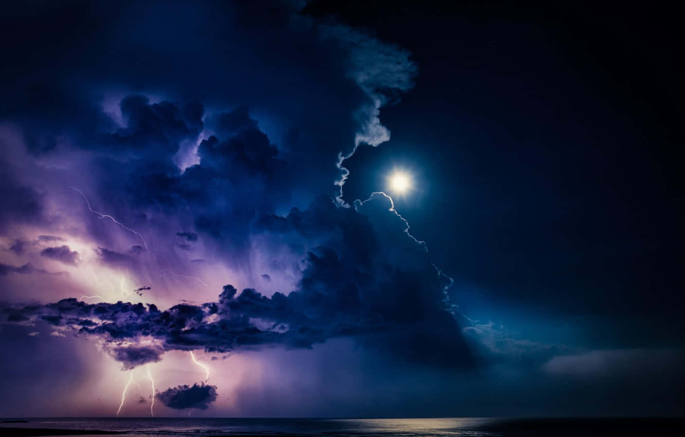 Electrifying_ Night_ Sky_with_ Moon Wallpaper