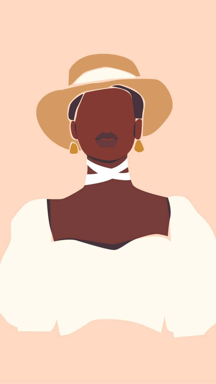 Elegant Afrocentric Woman Illustration Wallpaper