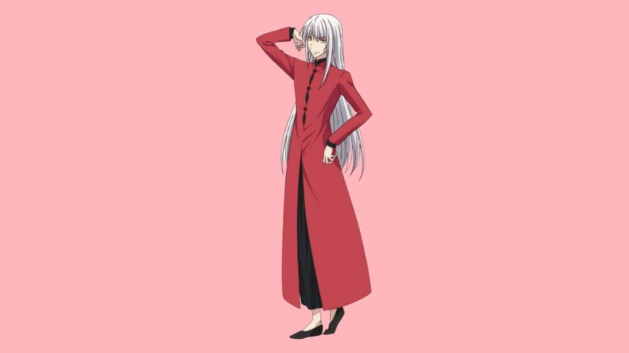 Elegant Anime Characterin Red Coat Wallpaper