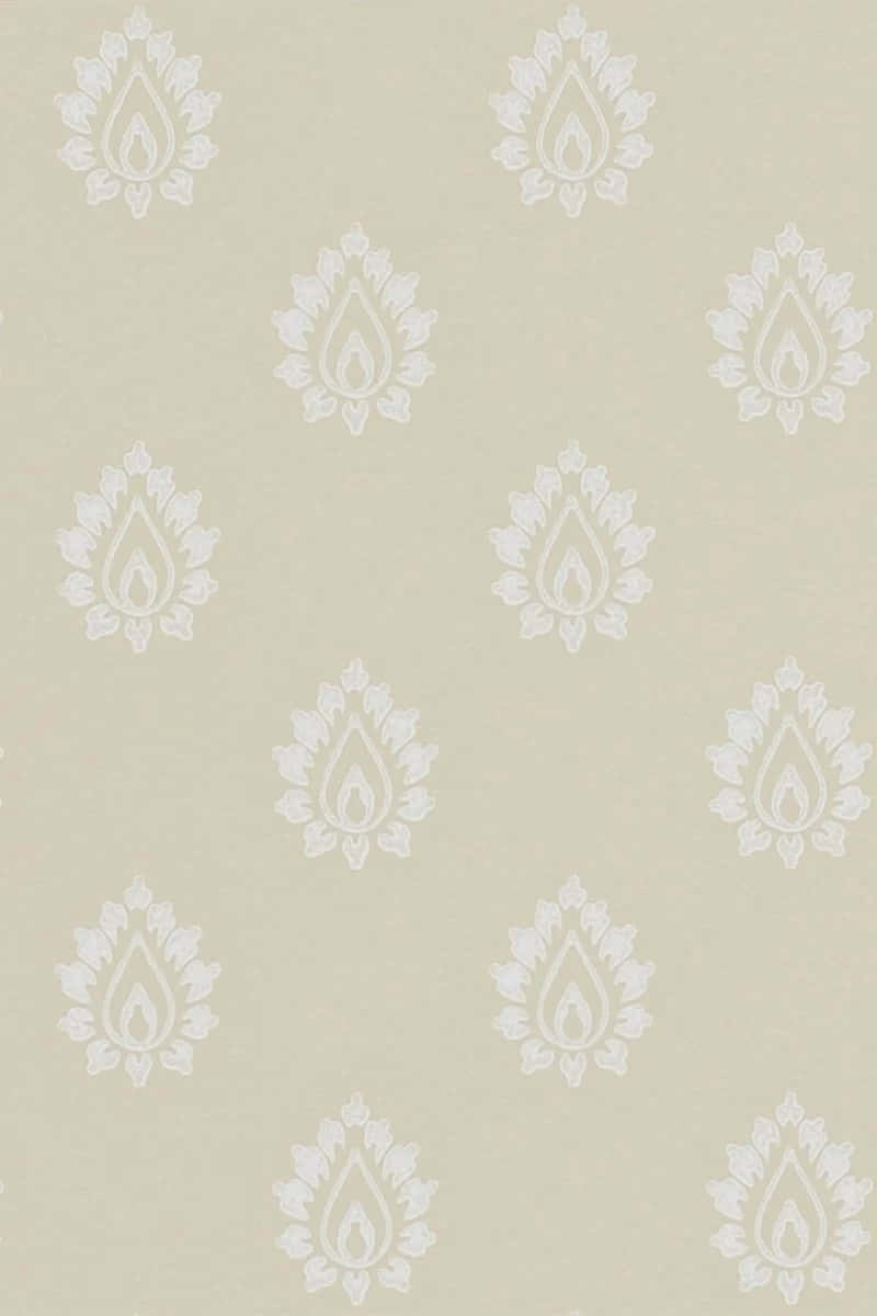 Elegant Beige Damask Pattern Wallpaper