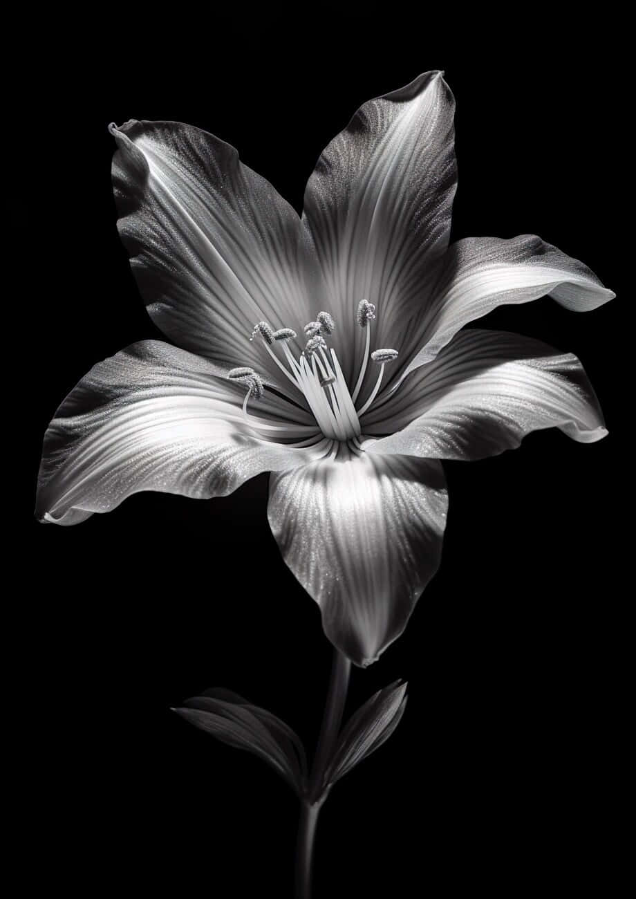 Elegant_ Black_and_ White_ Lily Wallpaper