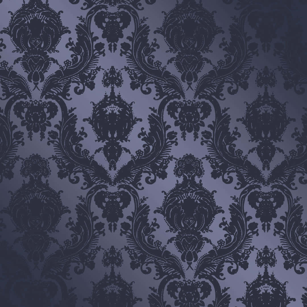 Elegant Black Damask Pattern Wallpaper