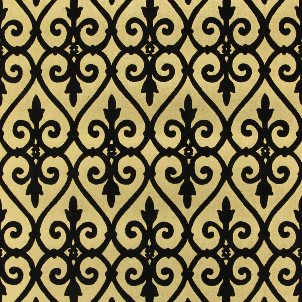 Elegant Black Damask Pattern Wallpaper