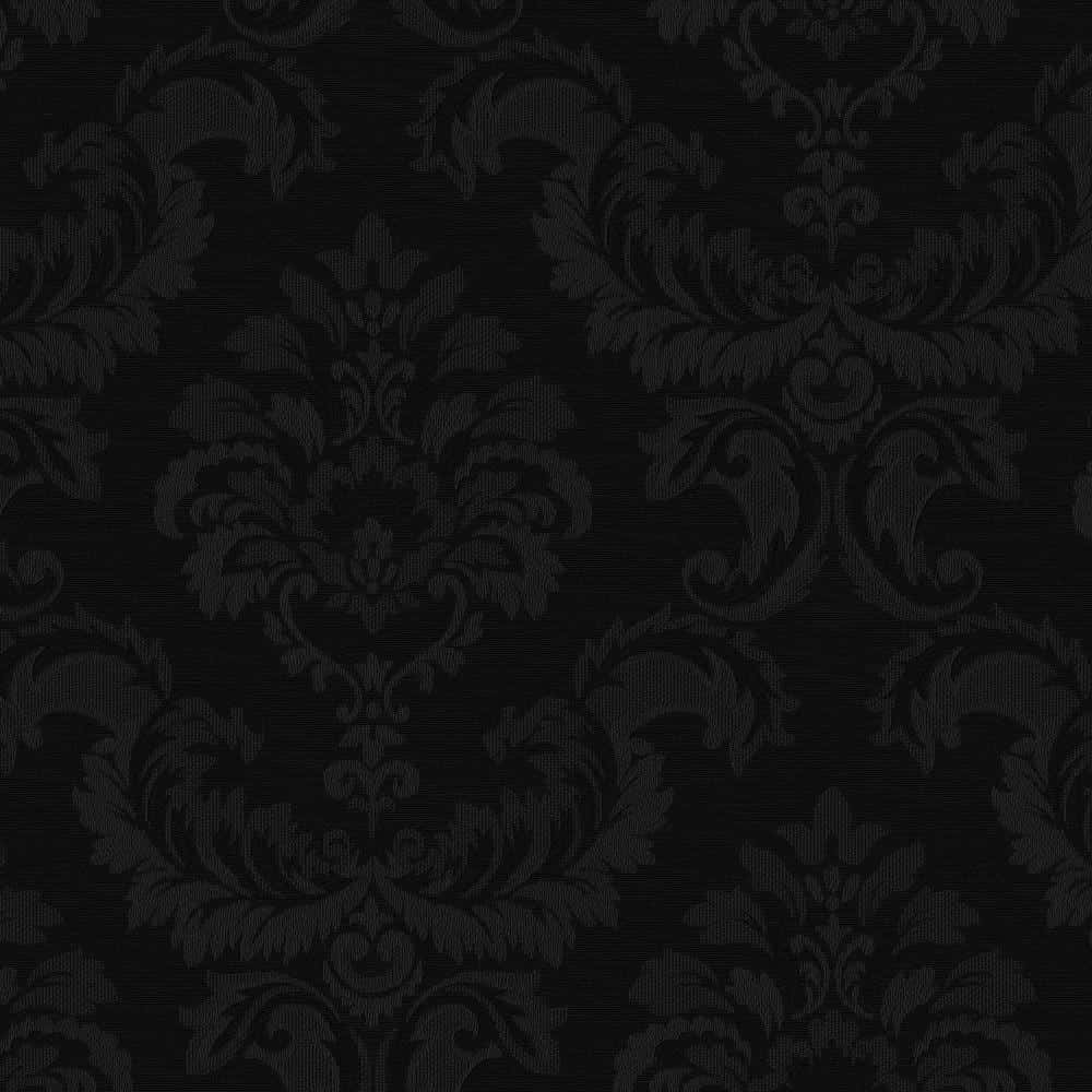 Elegant Black Damask Pattern Wallpaper