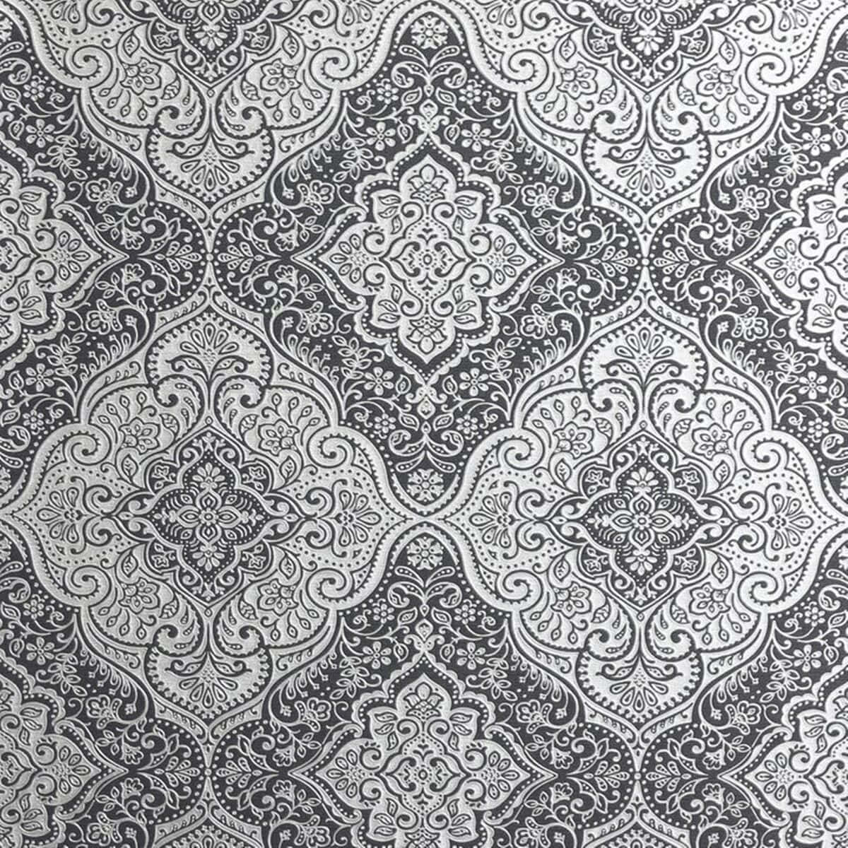 Elegant Black Damask Pattern Wallpaper