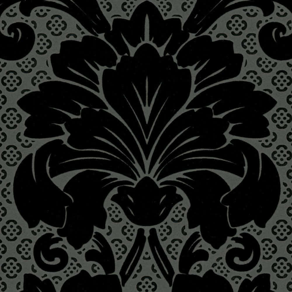 Elegant Black Damask Pattern Wallpaper