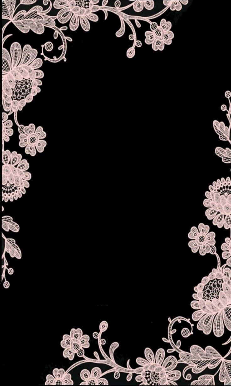 Elegant Black Floral Design Wallpaper