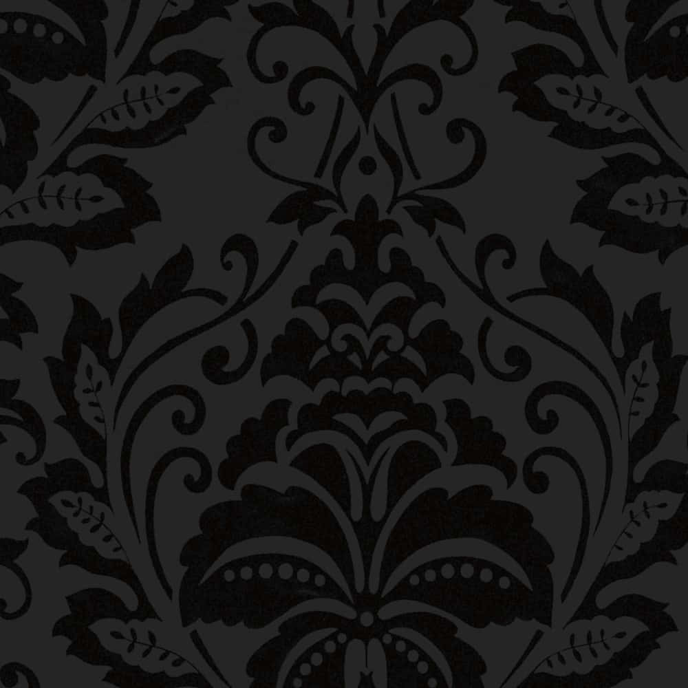 Elegant Black Floral Pattern Wallpaper