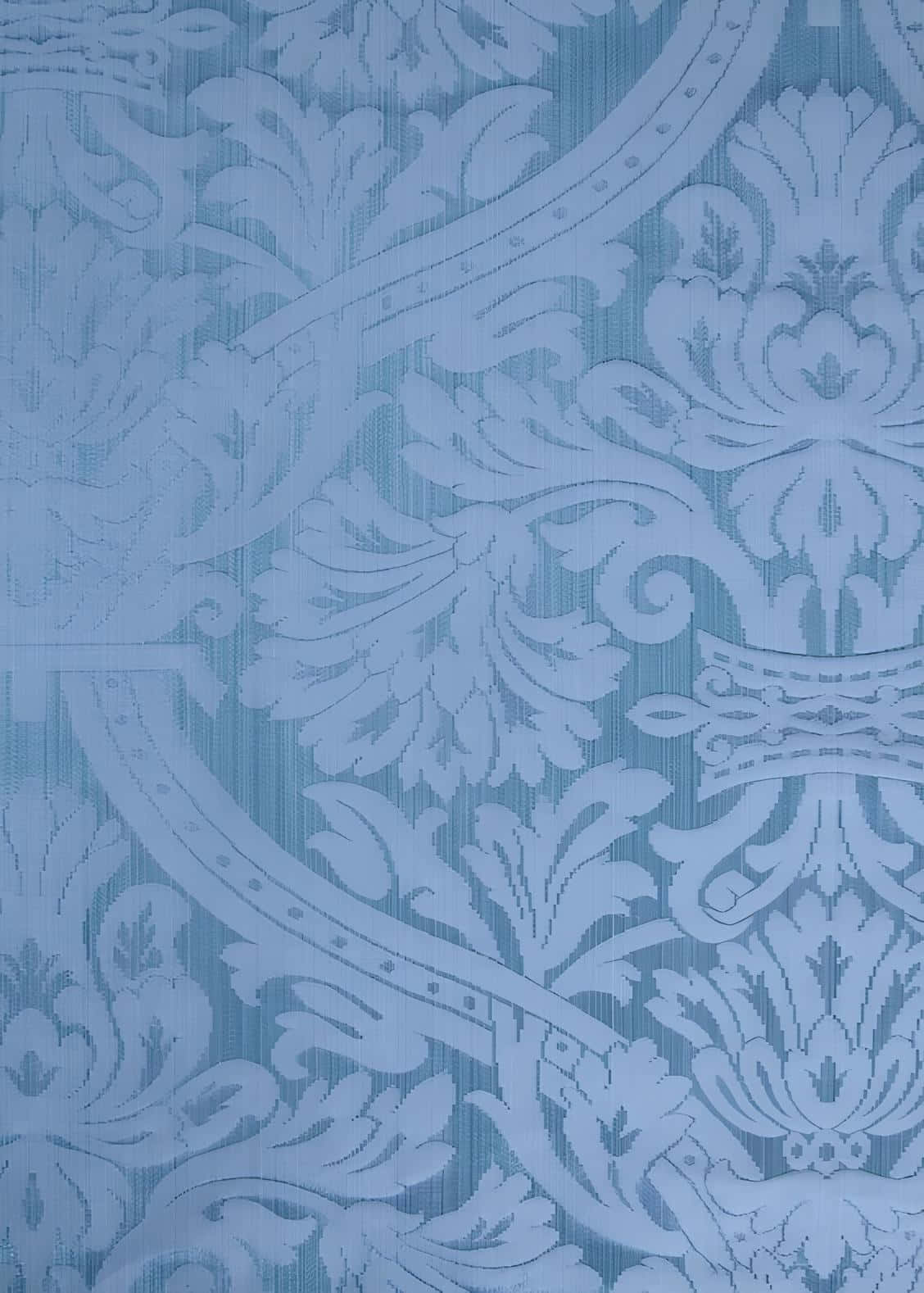 Elegant Blue Damask Pattern Wallpaper