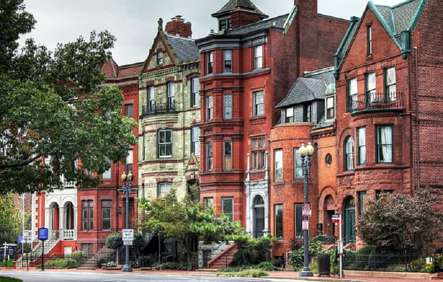 Elegant Brownstone Facade In New York City Wallpaper