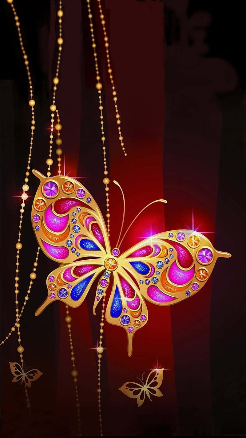 Elegant Butterfly Jewelry Art Wallpaper