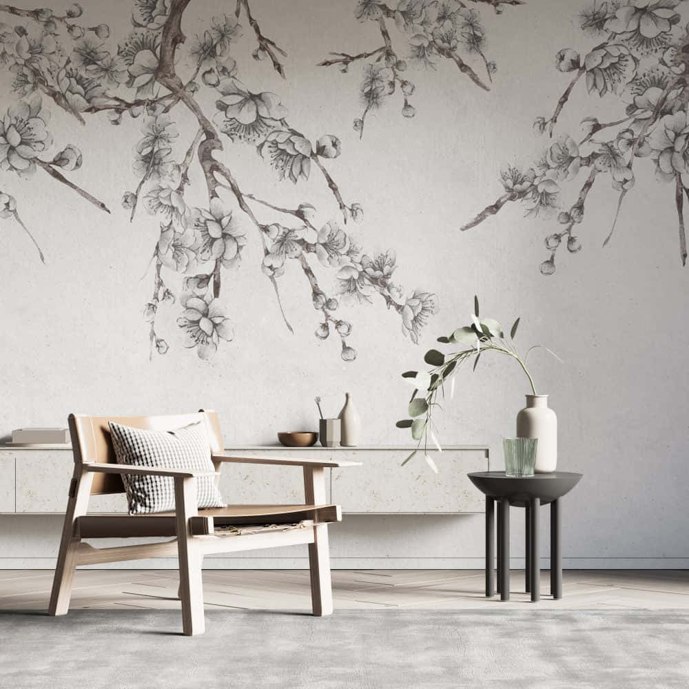 Elegant Floral Wall Mural Interior Wallpaper