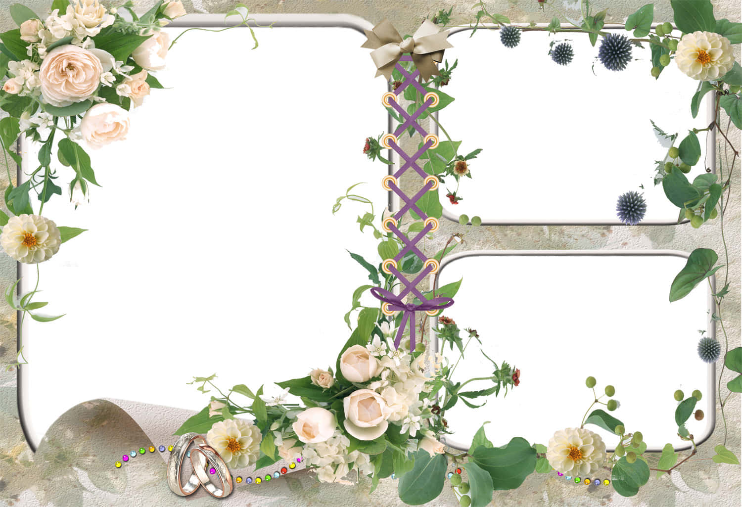 Elegant Floral Wedding Frame Wallpaper