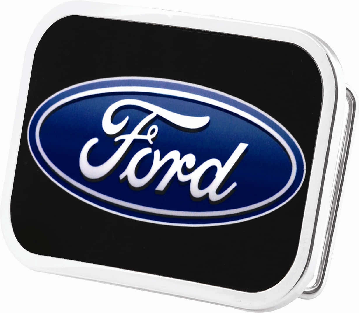 Elegant Ford Logo On A Blue Background Wallpaper