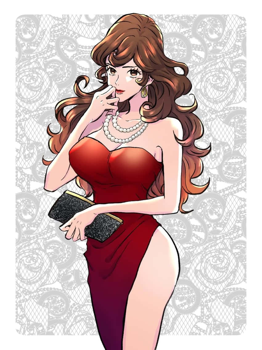 Elegant Fujiko Anime Character Wallpaper