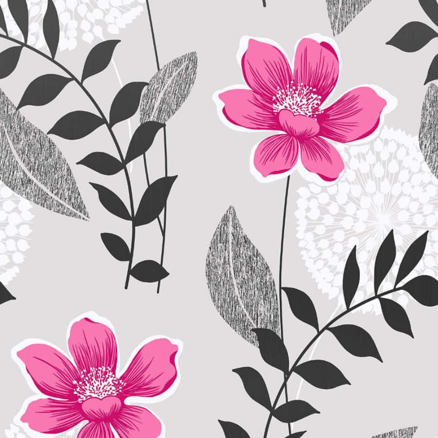 Elegant Gray And Pink Abstract Design Wallpaper