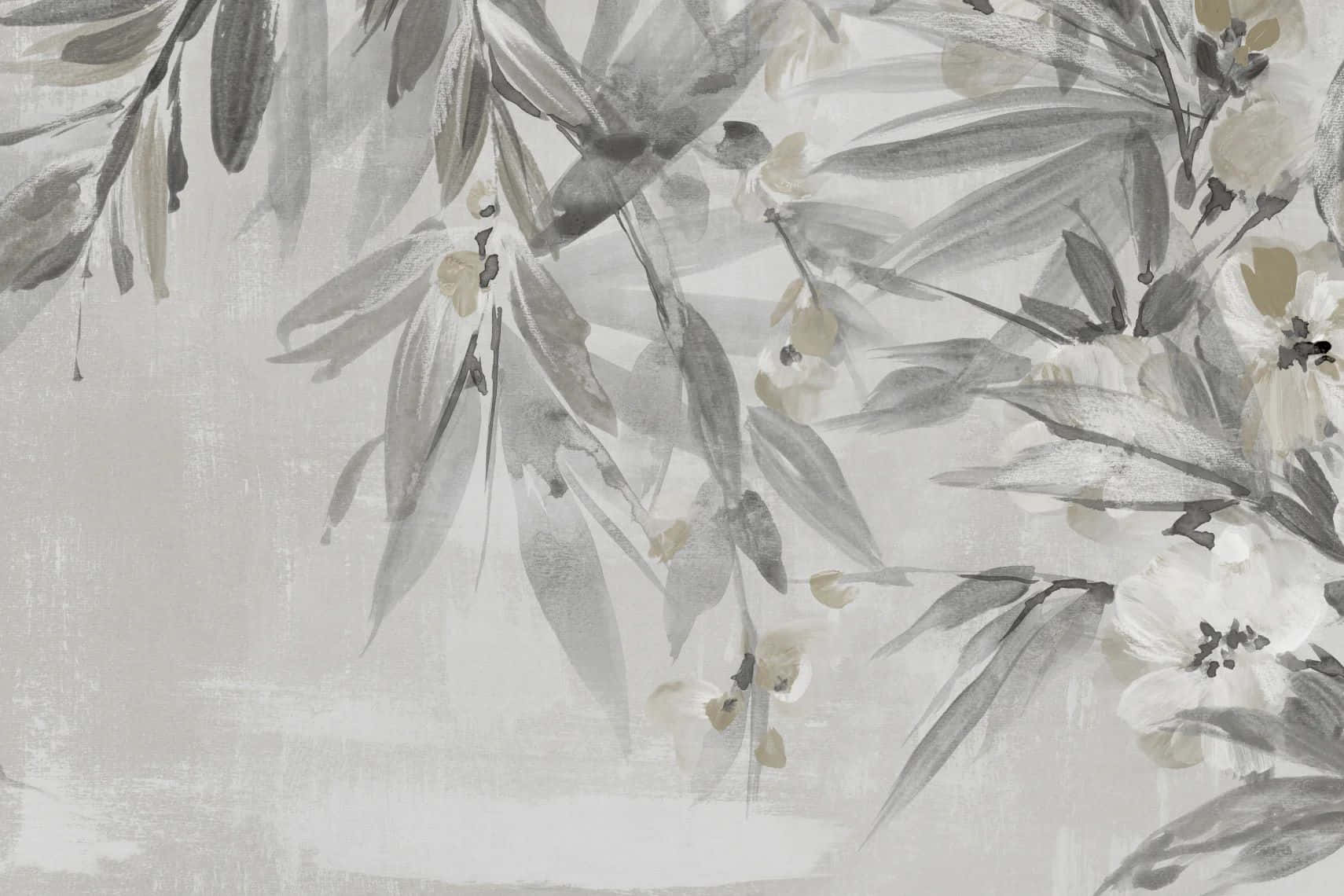 Elegant Gray Floral Pattern Wallpaper