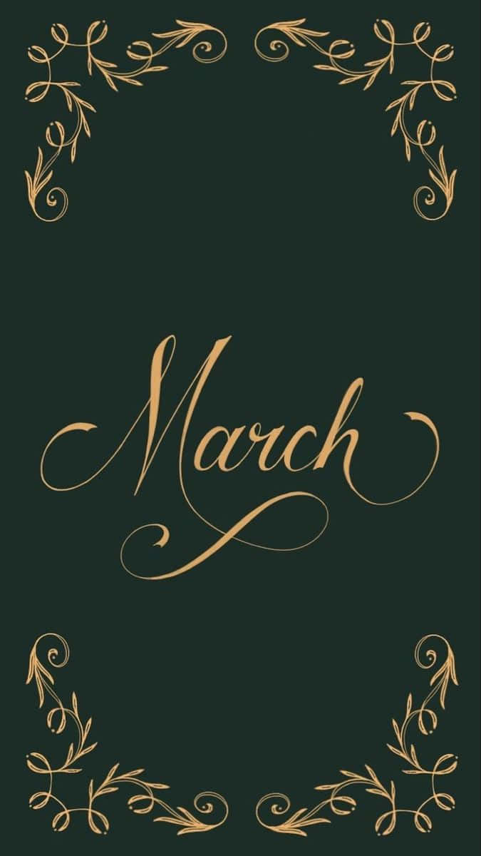 Elegant March Floral Frame Wallpaper