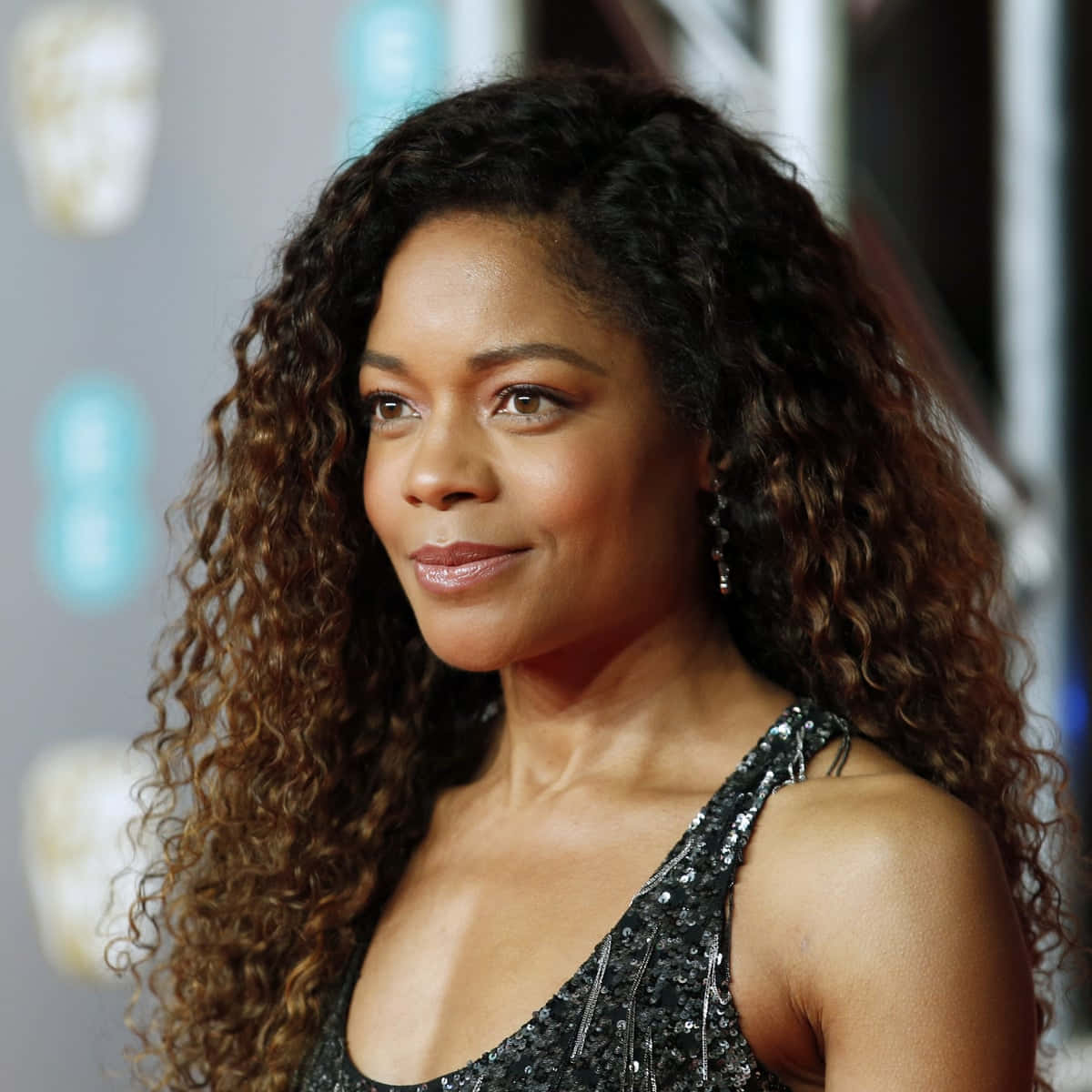 Elegant Naomie Harris At A Red Carpet Event Wallpaper