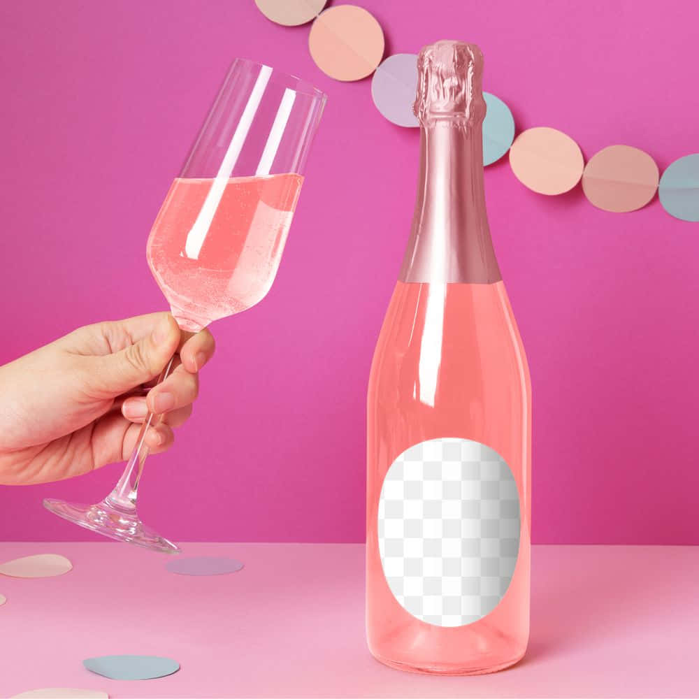 Elegant Pink Champagne Celebration Wallpaper