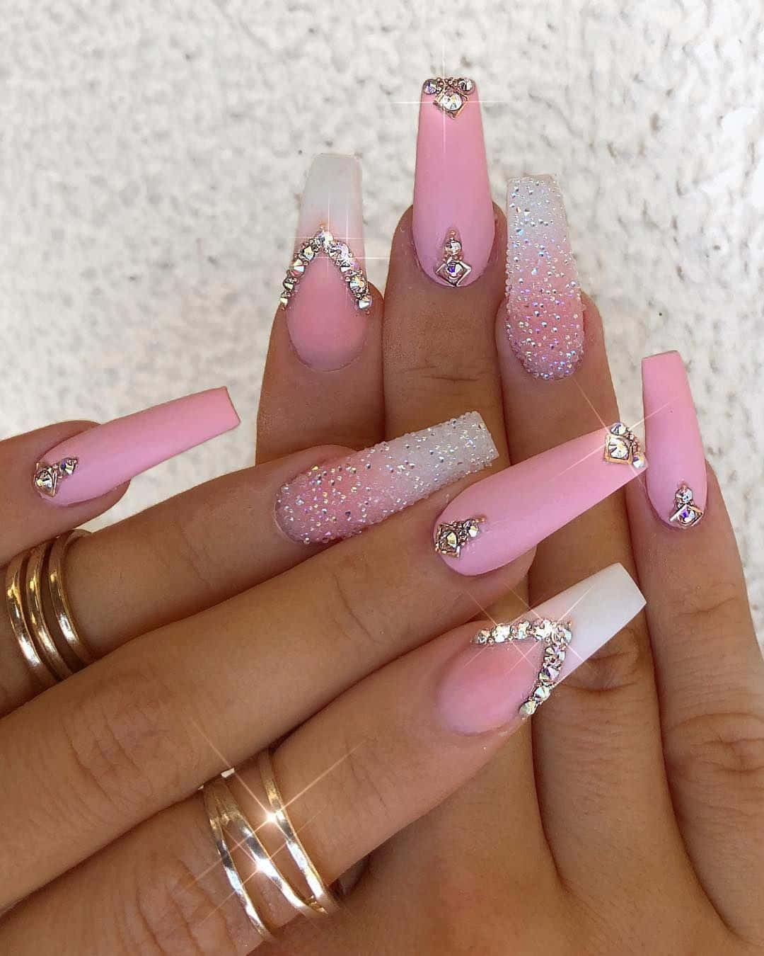 Elegant Pink Nail Art Design Wallpaper