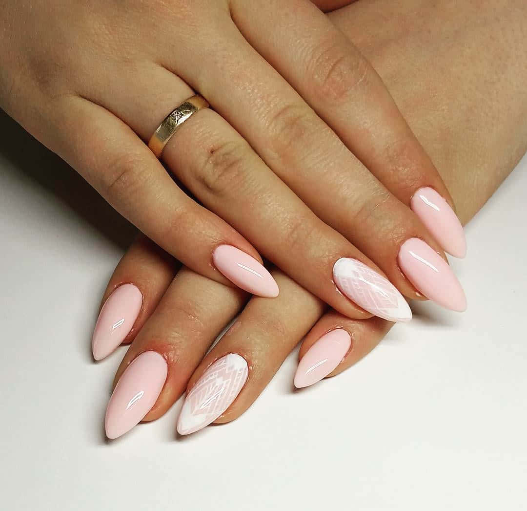 Elegant Pink Nail Art Design Wallpaper