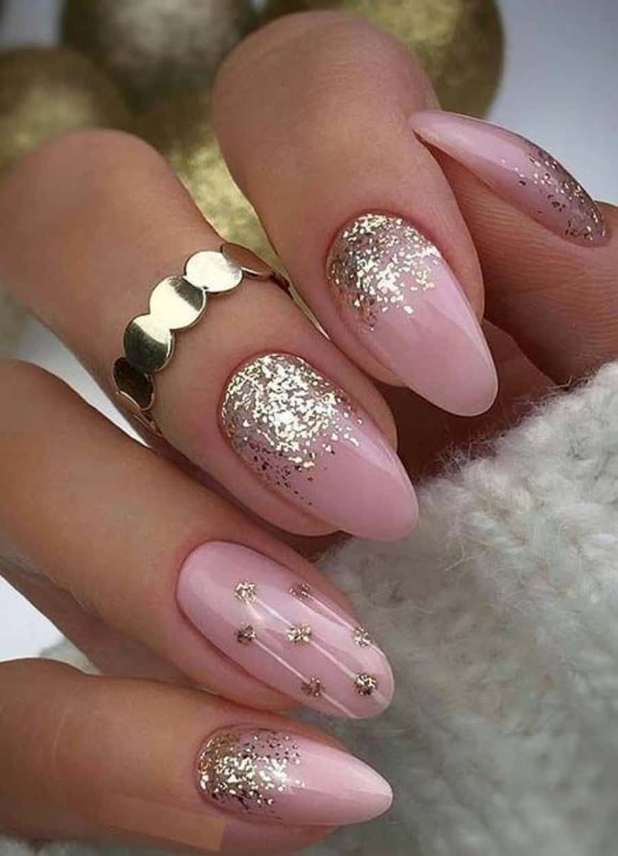 Elegant Pink Nail Art Design Wallpaper