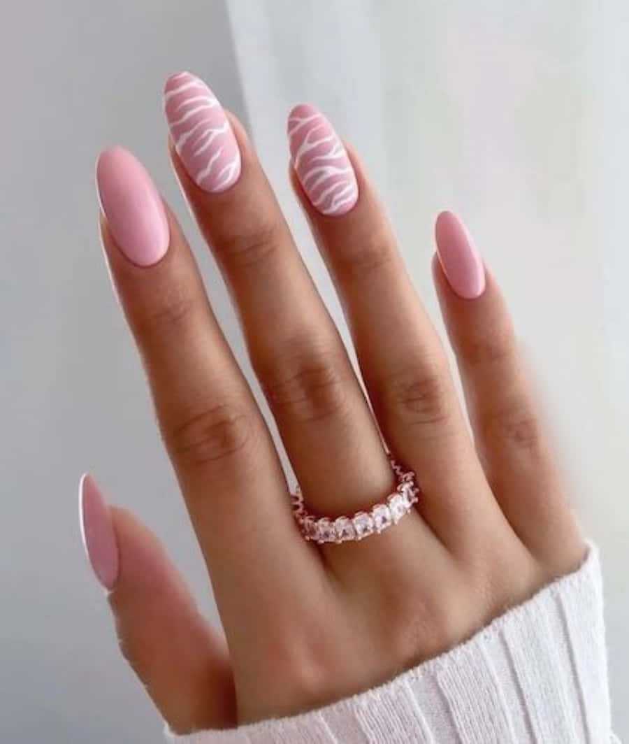 Elegant Pink Nail Art Design Wallpaper