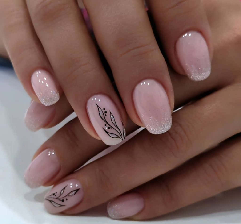 Elegant Pink Nail Art Design Wallpaper