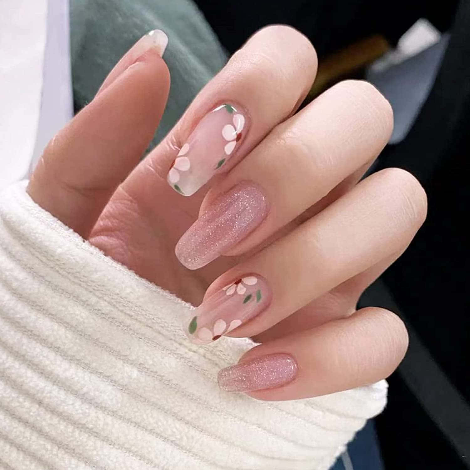 Elegant Pink Nail Art Design Wallpaper