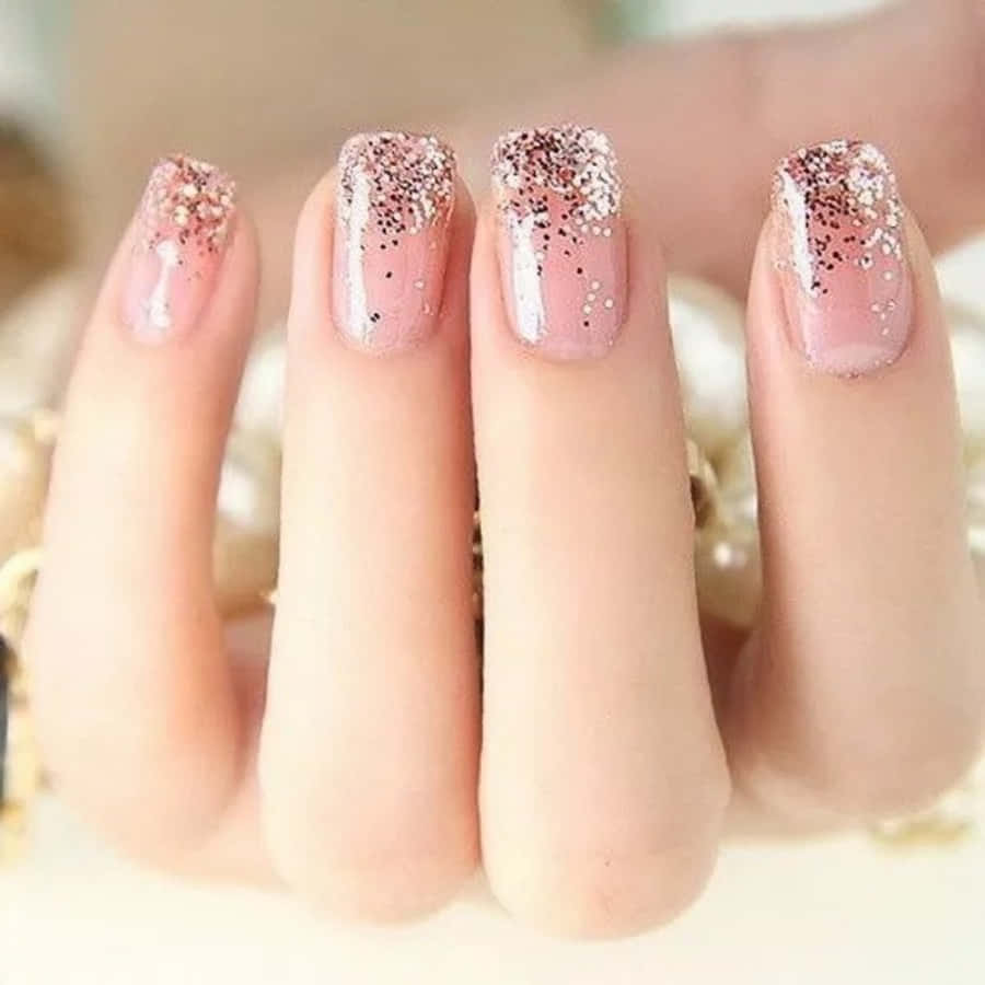 Elegant Pink Nail Art Design Wallpaper