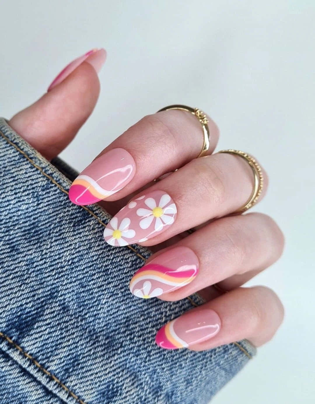 Elegant Pink Nail Art Design Wallpaper