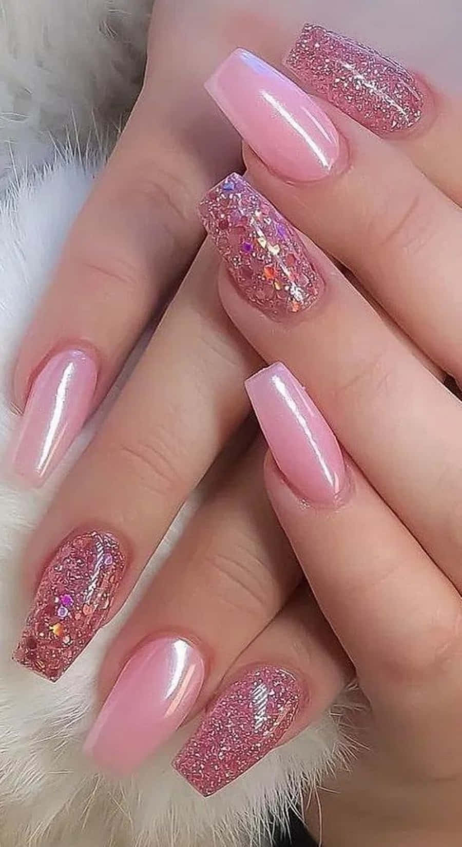 Elegant Pink Nail Art Design Wallpaper