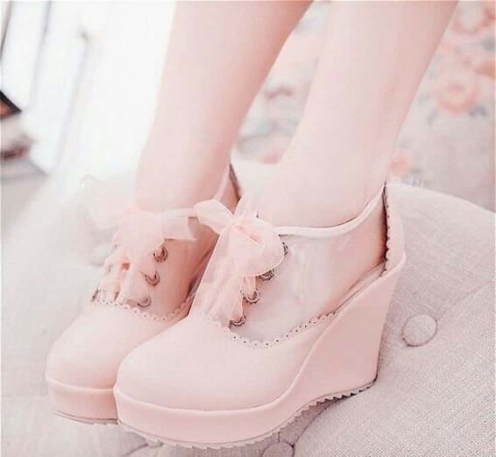 Elegant Pink Shoes On Display Wallpaper