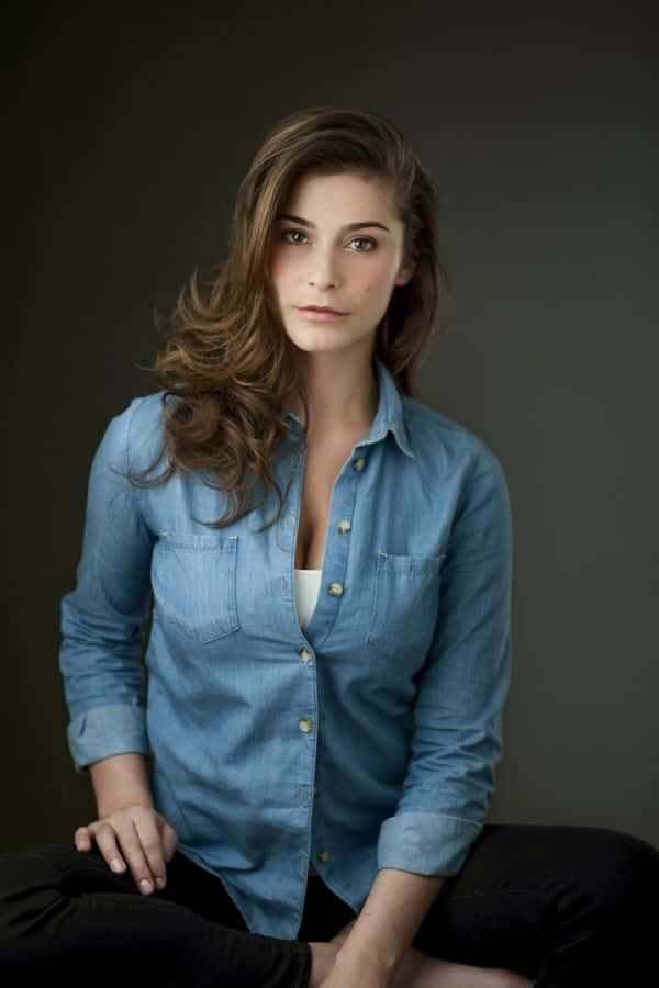 Elegant Portrait Denim Shirt Wallpaper