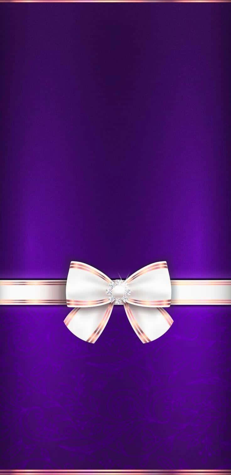 Elegant Purple Bow Design Wallpaper