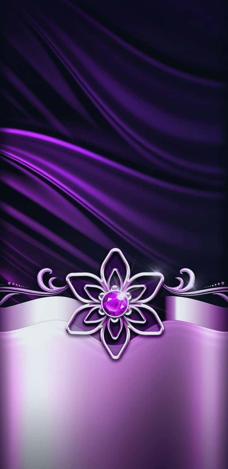 Elegant Purple Flower Jewelry Design Wallpaper